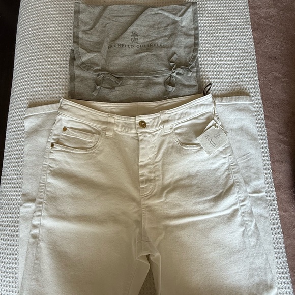 Brunello Cucinelli White Jeans